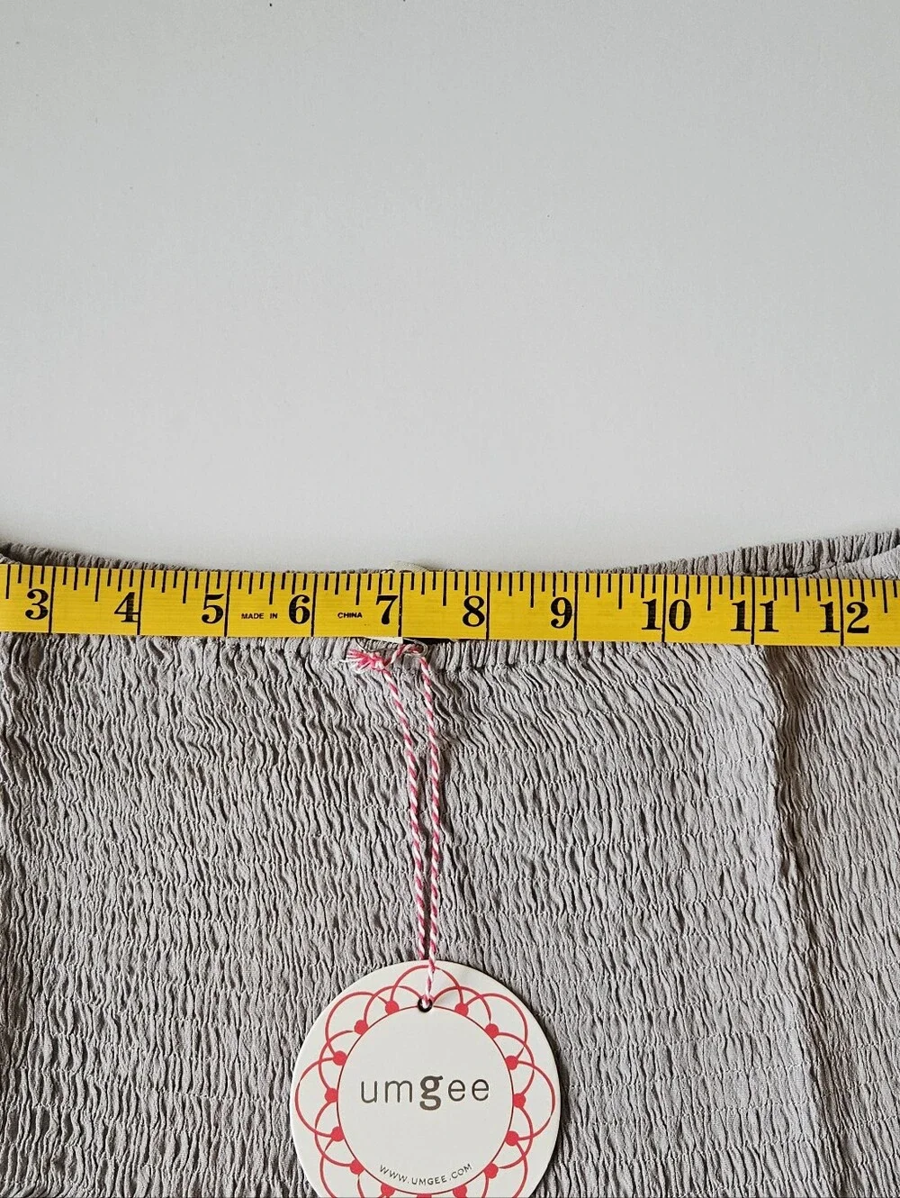 Umgee  Smocked Tiered Mini Skirt Medium Dove 100% Viscose Boho Flowy NWT